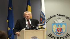 Declarații de presă ale primarului general, Sorin Oprescu, după comandamentul pentru curățenia de primăvară convocat la Primăria Municipilui București. 12.03.2012