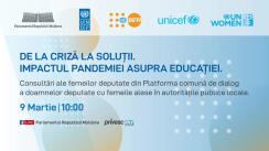 Consultări ale femeilor deputate din Platforma comună de dialog a doamnelor deputate cu femeile alese în autoritățile publice locale „De la criză la soluții. Impactul pandemiei asupra educației.”