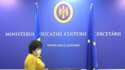 Briefing de presă susținut de ministrul Educației, Culturii și Cercetării Lilia Pogolșa de prezentare a informației privind desfășurarea procesului educațional în cadrul instituțiilor de învățământ începând cu data de 16 martie 2021