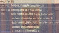 Ședința în plen a Senatului României din 7 aprilie 2021