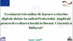 Eveniment trio online organizat de AO „Centrul de Instruire și Dezvoltare Personală ANIMA” de lansare a claselor digitale cu implicarea donatorilor și reprezentanților UE în 3 gimnazii din satele Bocani, Crișcăuți și Bălășești