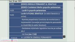 Ședința în plen a Senatului României din 26 aprilie 2021