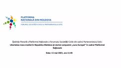 Ședința Plenară a Platformei Naționale a Forumului Societății Civile din cadrul Parteneriatului Estic: „Libertatea mass-mediei în Republica Moldova și startul campaniei „Luna Europei” în cadrul Platformei Naționale”