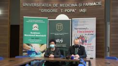 Conferință de presă organizată de Universitatea de Medicină și Farmacie "Gr. T. Popa" din Iași. Maratonul de vaccinare