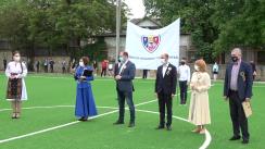 Inaugurarea oficială, după renovarea capitală, a stadionului de fotbal din curtea liceului teoretic „Mihai Viteazul” din Municipiul Chișinău