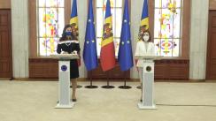 Declarații de presă susținute de Președintele Republicii Moldova, Maia Sandu, și Directorul general-adjunct pentru Politica de vecinătate și negocierile de extindere, Katarína Mathernová