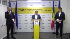 Conferința de presă organizată de Partidul Acțiune și Solidaritate cu tema „Atenționarea cetățenilor despre riscuri pe final de campanie”