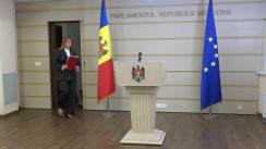 Briefing de presă susținut de către deputatul din Fracțiunea ACUM Platforma DA, Arina Spătaru, cu tema „Legea nr. 100 privind statutul municipiului Bălți, hârtie de turnesol pentru alegerile parlamentare anticipate”