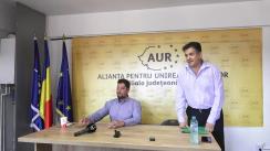 Conferință de presă susținută de co-președintele partidului AUR, Claudiu Târziu, la sediul AUR Iași