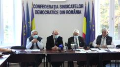 Conferință de presă organizată de Confederația Sindicatelor Democrate din România, Federația Națională a Sindicatelor Democratice din Agricultură și Uniunea Salvăm Țăranul Român pe tema „Horticultura românească în perioada de tranziție”