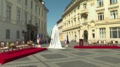 Ceremonia de dezvelire a statuii lui Samuel von Brukenthal din Sibiu