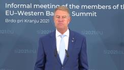 Declarație de presă susținută de Președintele României în marja participării la Summitul UE-Balcanii de Vest