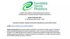 Discuție publică cu genericul „Educația de calitate: răspunsul sistemului de învățământ la provocările actuale”, organizată în cadrul Departamentului Buna Guvernare a Fundației Soros Moldova