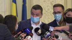 Declarații de presă susținute de prim-vicepreședintele PSD Sorin Grindeanu