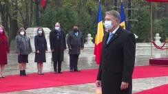 Ceremonia de întâmpinare a Președintelui Republicii Moldova, Maia Sandu, de către Președintele României, Klaus Iohannis