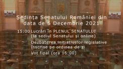 Ședința în plen a Senatului României din 6 decembrie 2021