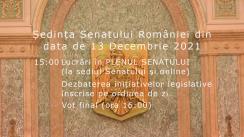 Ședința în plen a Senatului României din 13 decembrie 2021