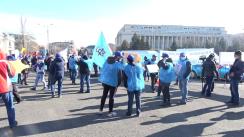 Protest în fața Guvernului României, organizat de către sindicatele din industria aluminiului