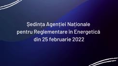 Ședința Agenției Naționale pentru Reglementare în Energetică din 25 februarie 2022
