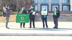 Flashmob organizat de Partidul Verde Ecologist privind solicitarea demisiei ministrei mediului