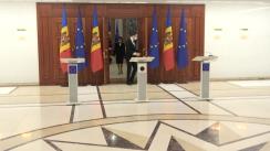 Conferință de presă susținută de Președinta Republicii Moldova, Maia Sandu, Înaltul Reprezentant/Vicepreședintele Comisiei Europene, Josep Borrell, și Comisarul European pentru Vecinătate și Extindere, Olivér Várhelyi