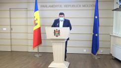 Briefing de presă susținut de către deputatul din Fracțiunea parlamentară a Blocului Comuniștilor și Socialiștilor, Petru Burduja