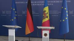 Conferință de presă susținută de ministrul afacerilor externe și integrării europene al Republicii Moldova, Nicu Popescu, și ministra afacerilor externe a Germaniei, Annalena Baerbock