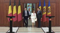 Conferință de presă susținută de Președintele Republicii Moldova, Maia Sandu, și Prim-ministrul Regatului Belgiei, Alexander de Croo
