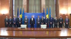 Ceremonia de semnare a contractului necesar finalizării tranzacției de achiziție de către S.N.G.N. Romgaz S.A. a acțiunilor emise de ExxonMobil Exploration and Production Romania Limited (pentru preluarea participației în perimetrul Neptun Deep)