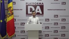 Conferință de presă susținută de Președintele Partidului Platforma Demnitate și Adevăr, Dinu Plîngău