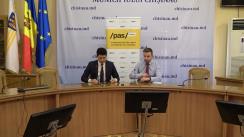 Conferință de presă susținută de către deputatul Partidului Acțiune și Solidaritate, Radu Marian, și consilierul municipal PAS, Dumitru Ivanov