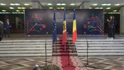 Conferință de presă susținută de președintele Parlamentului Republicii Moldova, Igor Grosu, președintele Camerei Deputaților a Parlamentului României, Marcel Ciolacu, și a președintelui Senatului României, Florin Cîțu
