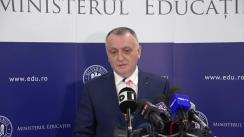 Declarații de presă susținute de ministrul Educației din România, Sorin Mihai Cimpeanu, referitor la rezultatele înregistrate la EN VIII 2022