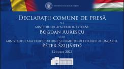 Declarații comune de presă susținute de ministrul afacerilor externe Bogdan Aurescu și ministrul afacerilor externe și comerțului exterior al Ungariei, Peter Szijjártó