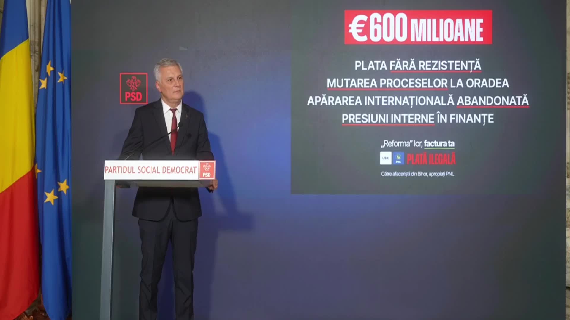 Conferință de presă susținută de liderul grupului PSD din Senat, Daniel Zamfir