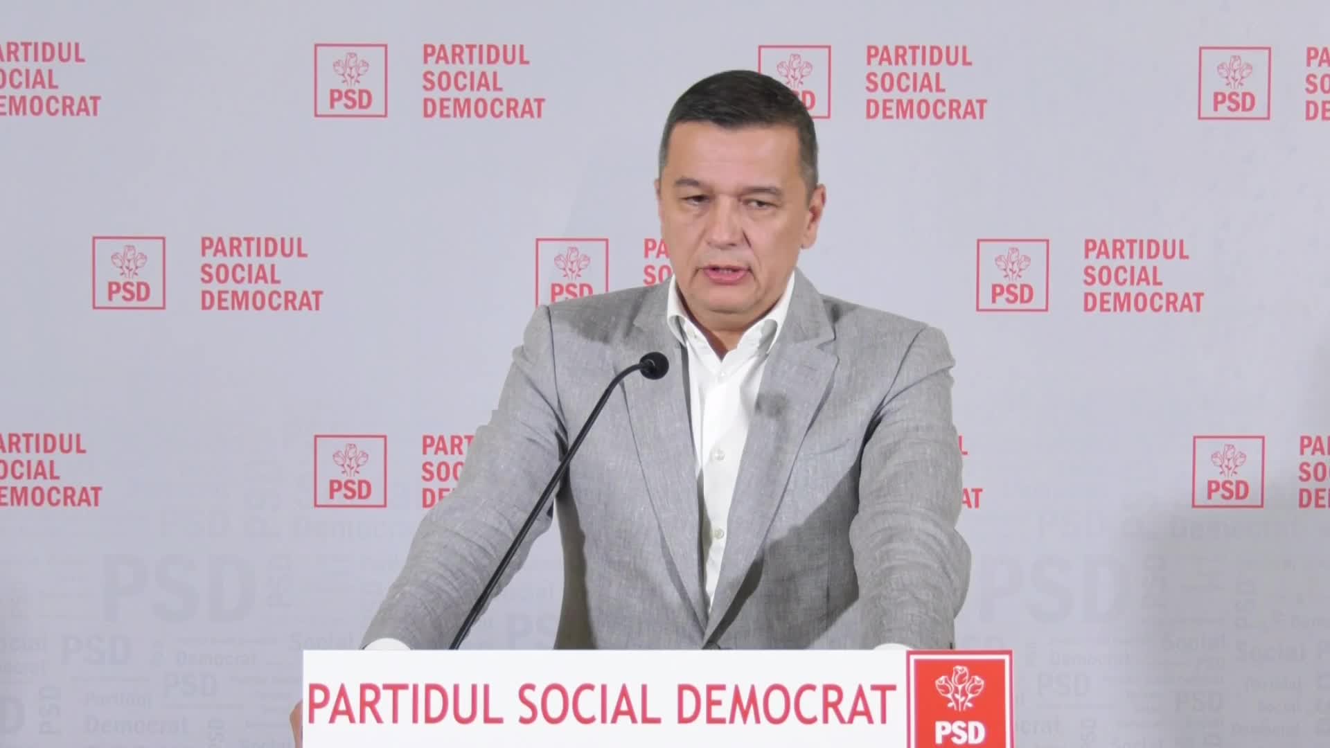 Conferință de presă susținută de președintele PSD, Sorin Grindeanu