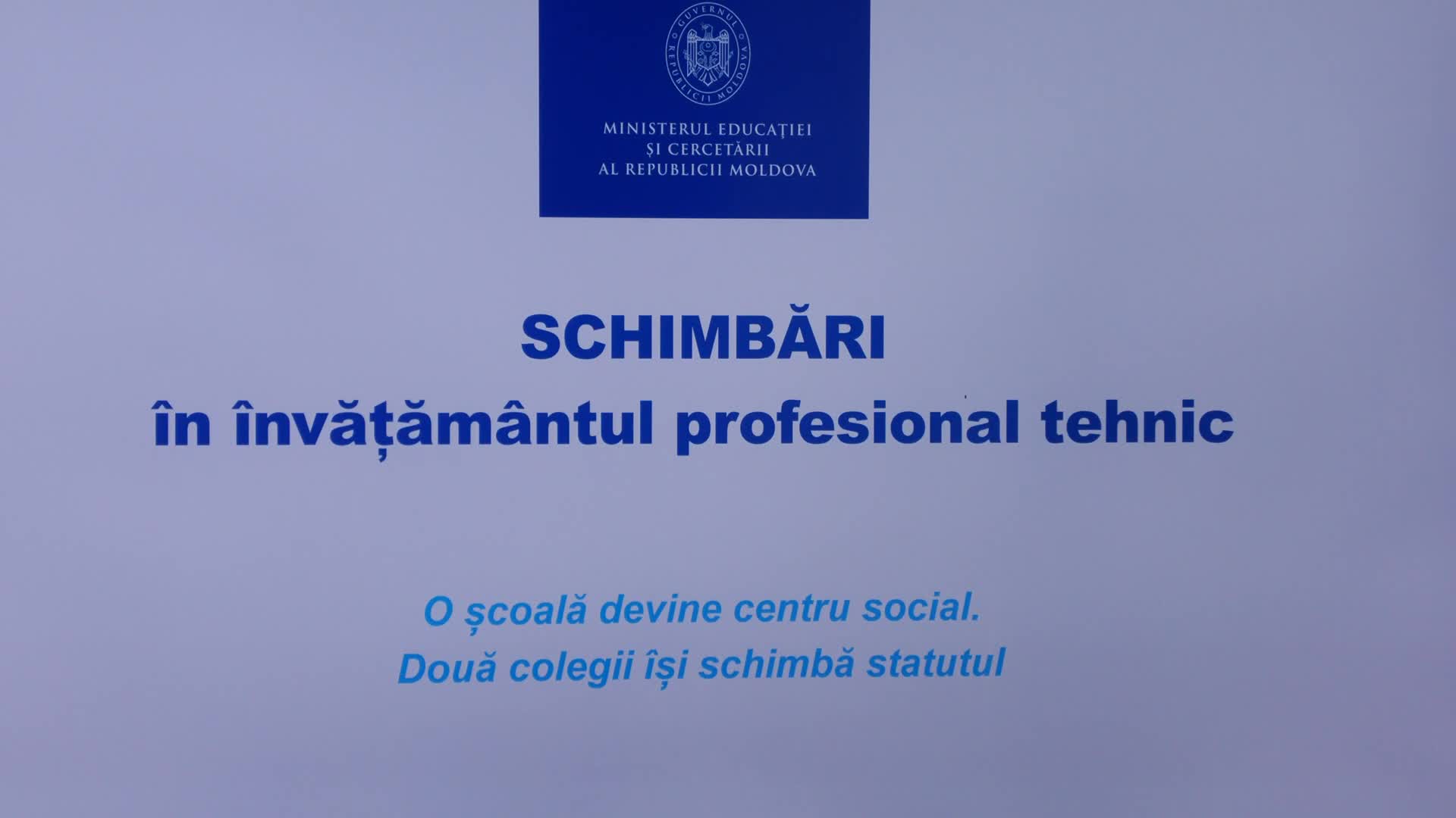 Conferință de presă organizată de Ministerul Educației și Cercetării al Republicii Moldova de prezentare a unor schimbări în învățământul profesional tehnic