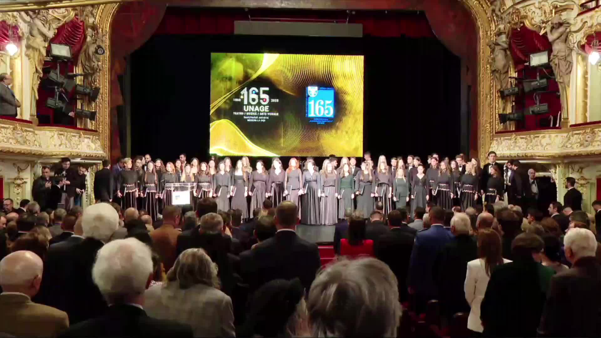 Ceremonia festivă organizată cu prilejul împlinirii a 165 de ani de la înființarea Universității „Alexandru Ioan Cuza” și a Universității de Arte „George Enescu”