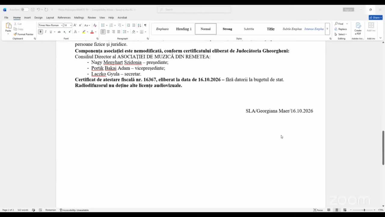 Ședința Consiliului Național al Audiovizualului din 27 octombrie 2026