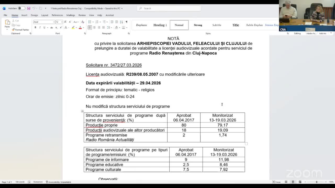 Ședința Consiliului Național al Audiovizualului din 22 aprilie 2026
