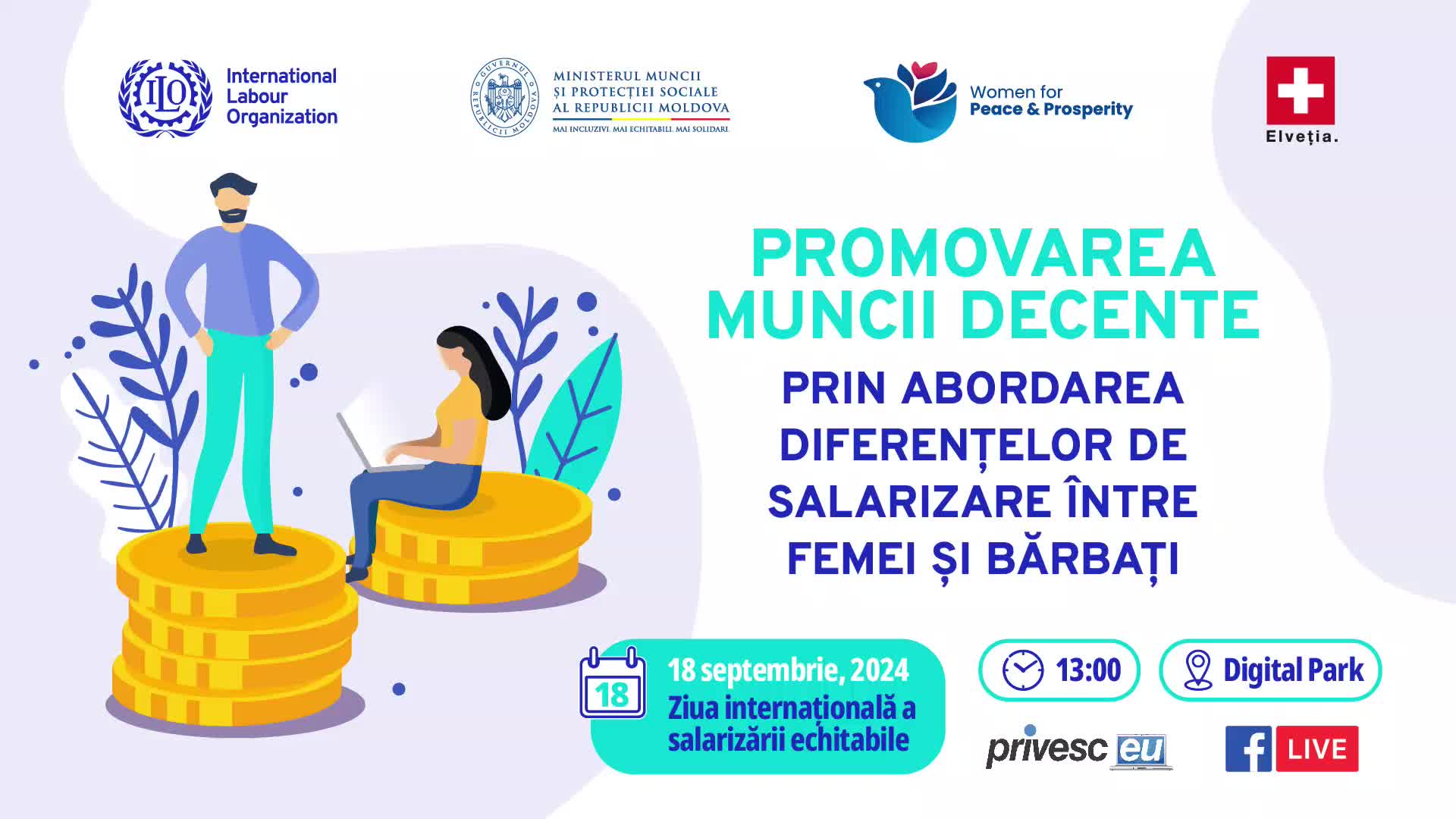 Evenimentul „Promovarea muncii decente prin abordarea diferențelor de salarizare între femei și bărbați”