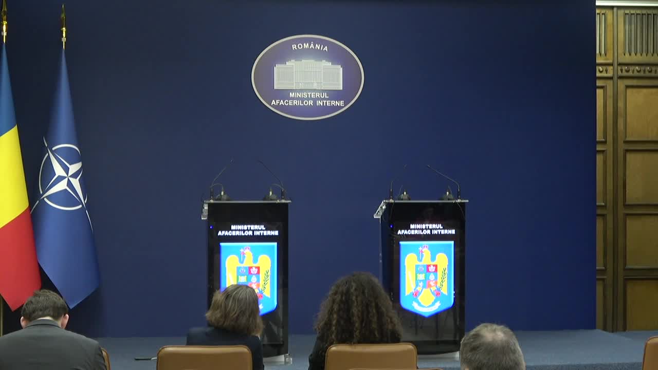 Conferință de presă susținută de viceprim-ministru, ministrul Afacerilor Interne al României, Cătălin Predoiu, și comisarul european pentru Afaceri Interne și Migrație, Magnus Brunner