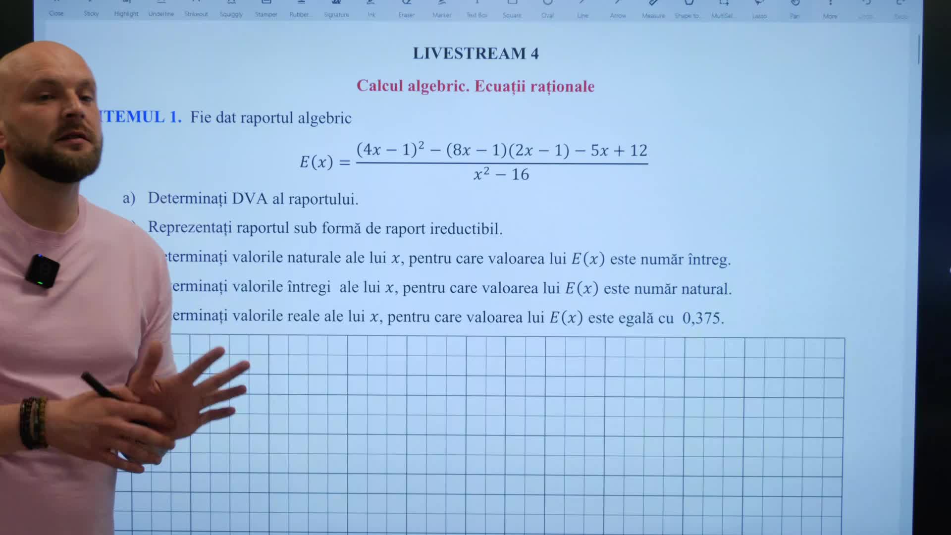 Lecție online de matematică: Calcul algebric: rapoarte algebrice, ecuații raționale