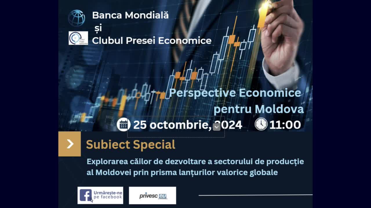 Grupul Banca Mondială și Clubul Presei Economice discută Perspectivele Economice pentru Moldova - ediția de toamnă