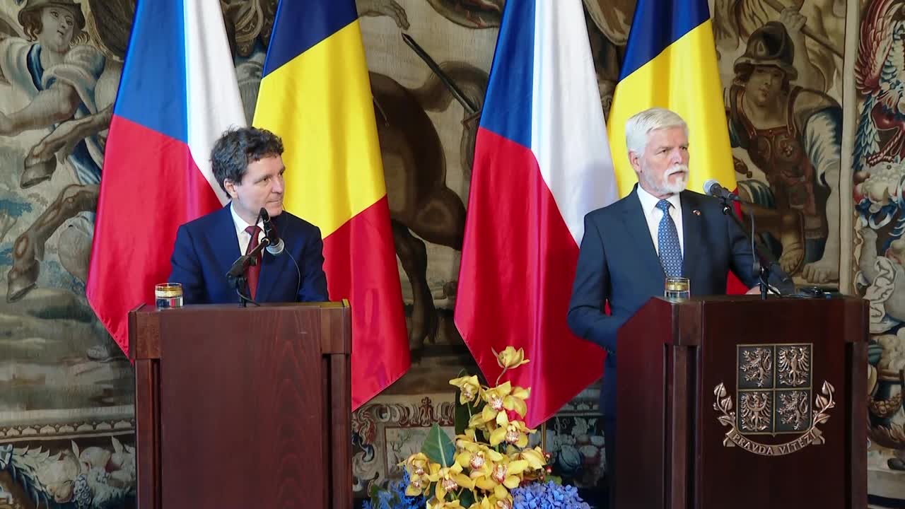 Declarații de presă susținute de Președintele României, Nicușor Dan, și Președintele Republicii Cehe, Petr Pavel