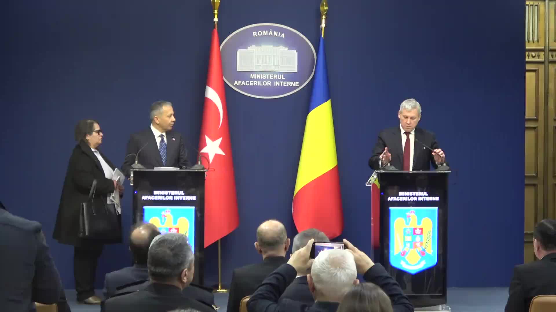 Declarații de presă susținute de ministrul Afacerilor Interne al României, Cătălin Predoiu și ministrul de Interne al Republicii Turcia, Ali Yerlikaya