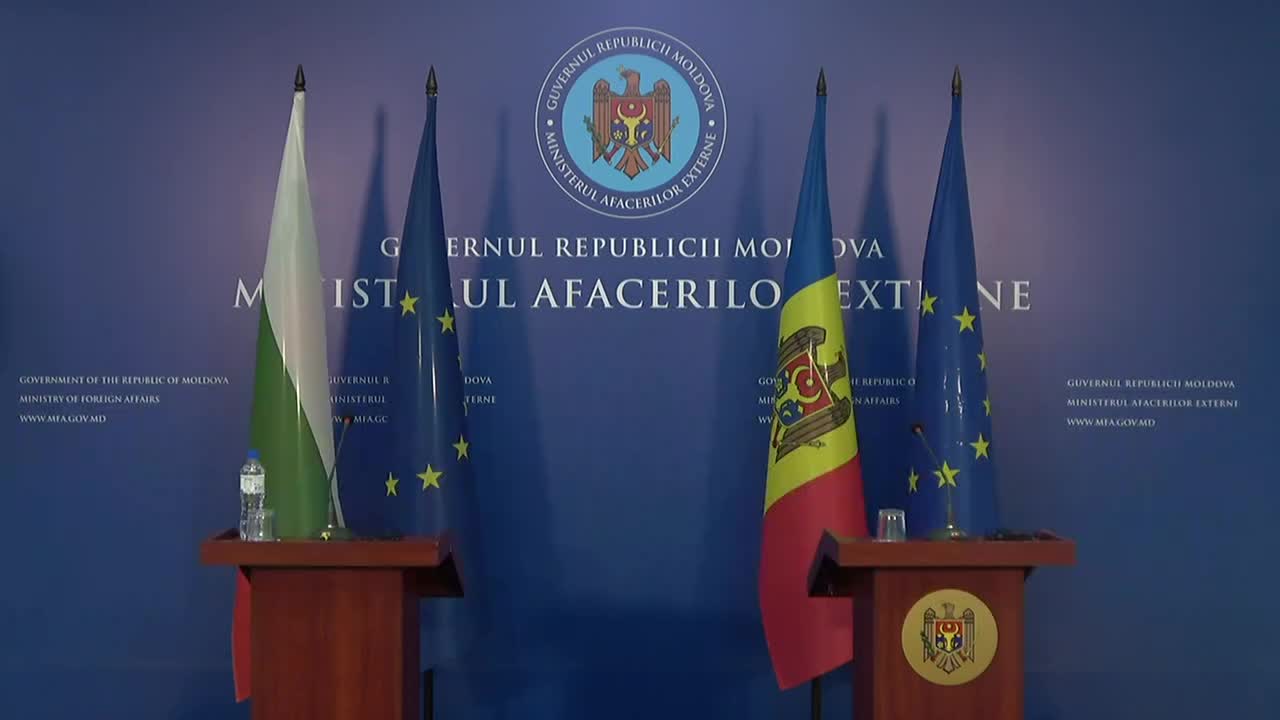 Conferință de presă susținută de ministrul afacerilor externe al Republicii Moldova, Mihai Popșoi, și ministrul afacerilor externe al Republicii Bulgaria, Georg Georgiev