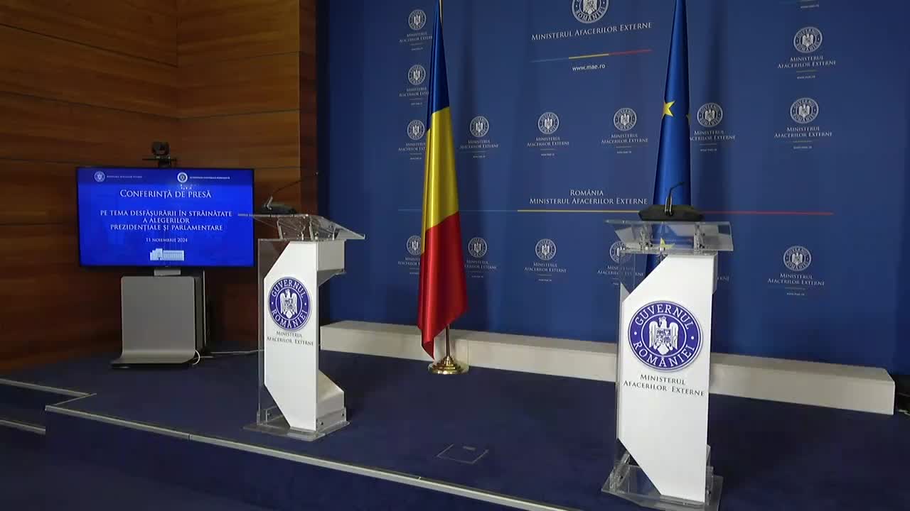 Conferință de presă comună susținută de ministrul Afacerilor Externe al României, Luminița Odobescu și președintele Autorității Electorale Permanente, Toni Greblă, pe tema alegerilor din 2024 organizate în străinătate