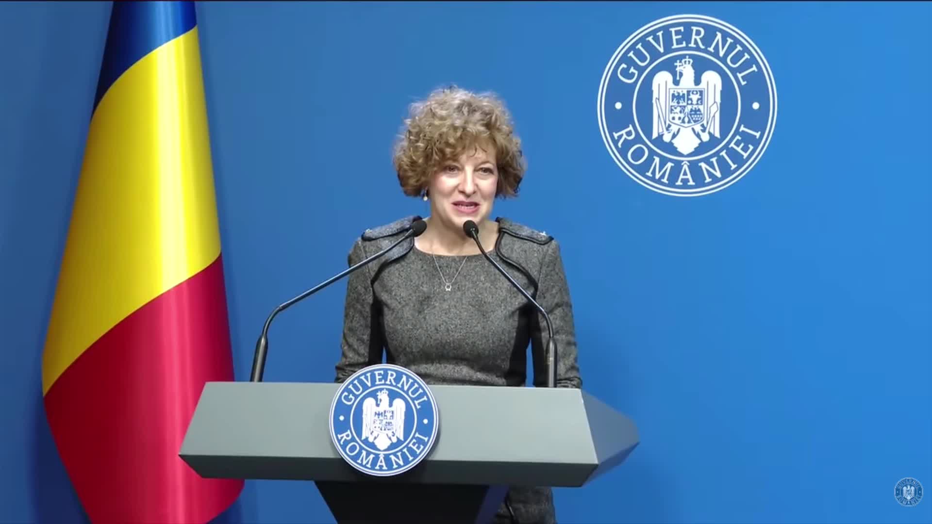 Conferință de presă susținută de vicepremierul României, Oana Gheorghiu, pe tema reformei companiilor de stat